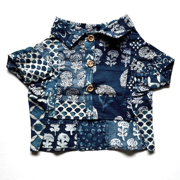 Other - New Patchwork Dog Shirt. Super cute, homemade vintage fabric button down, Medium